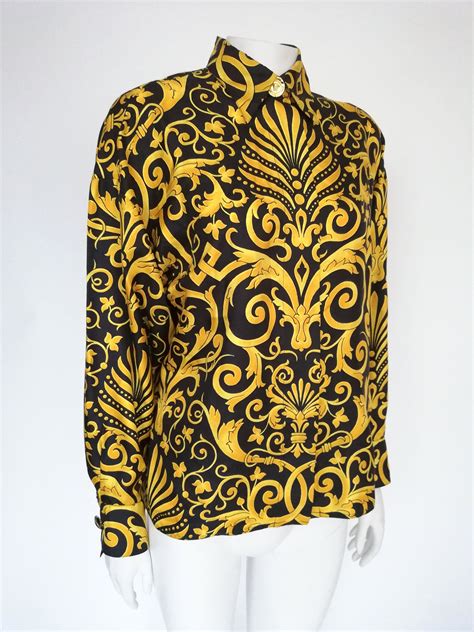 versace women's blouse|versace italy top.